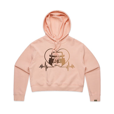 Melanated Jeep Heartbeat Cropped Hoodie