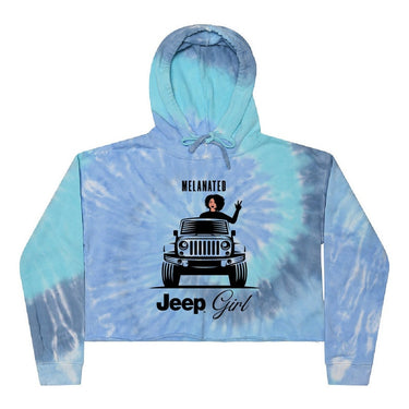 Tie-Dye Melanated Jeep Girl Crop Hoodie
